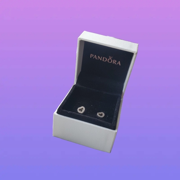 Pandora Open Heart Stud Earrings - Picture 4 of 7